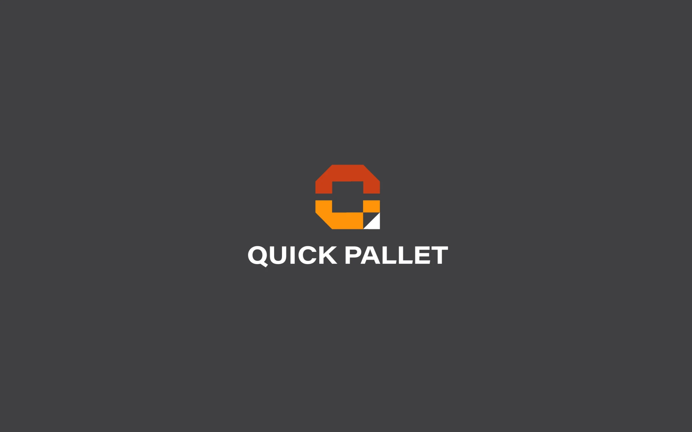 Quick Pallet logo on charcoal
